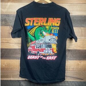 Sterling VA Tower 611 Fire Department T Shirt Mens Medium Black